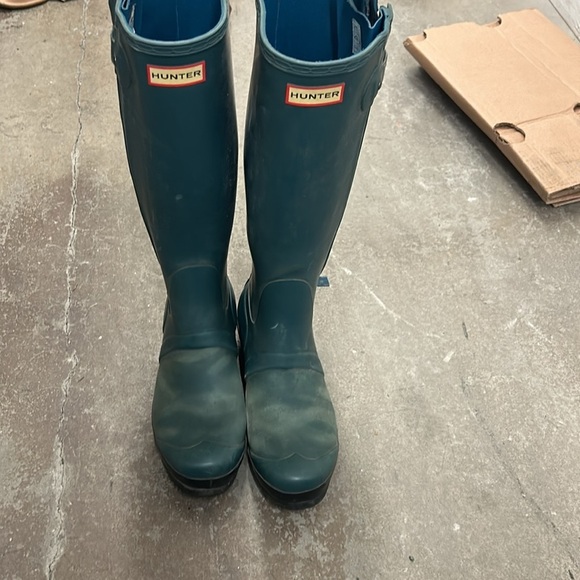 Hunter wellington adjustable with zipper green Tall Rain Boots - Picture 3 of 11